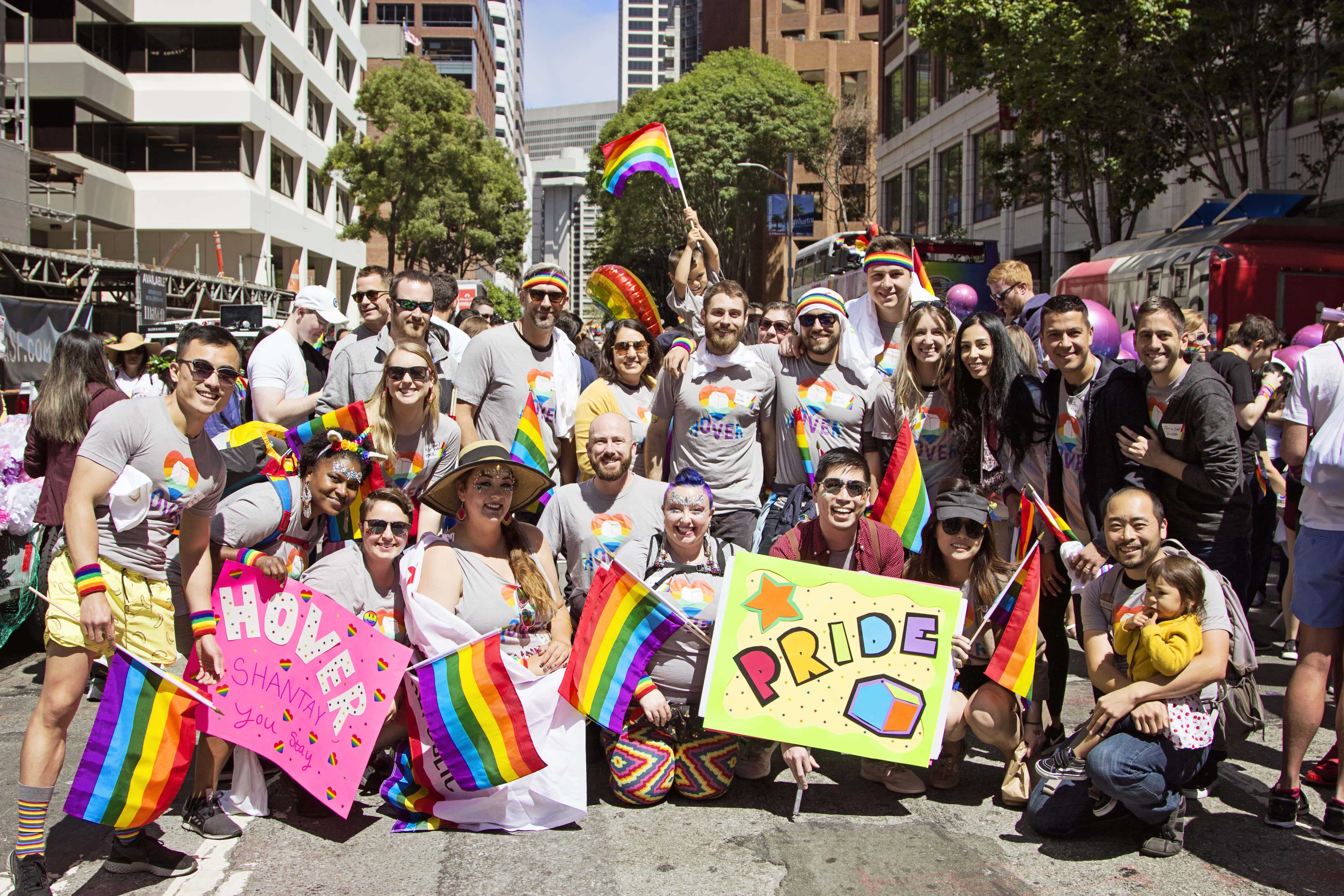 HOVER Employees at a large outdoor event